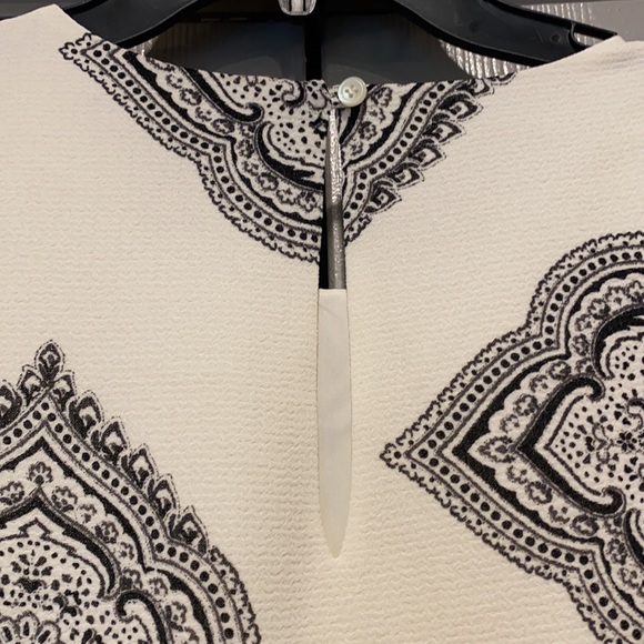 Madewell drop waist dress in black and cream. - Picture 5 of 6